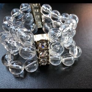 Clear beaded bracelet with stones